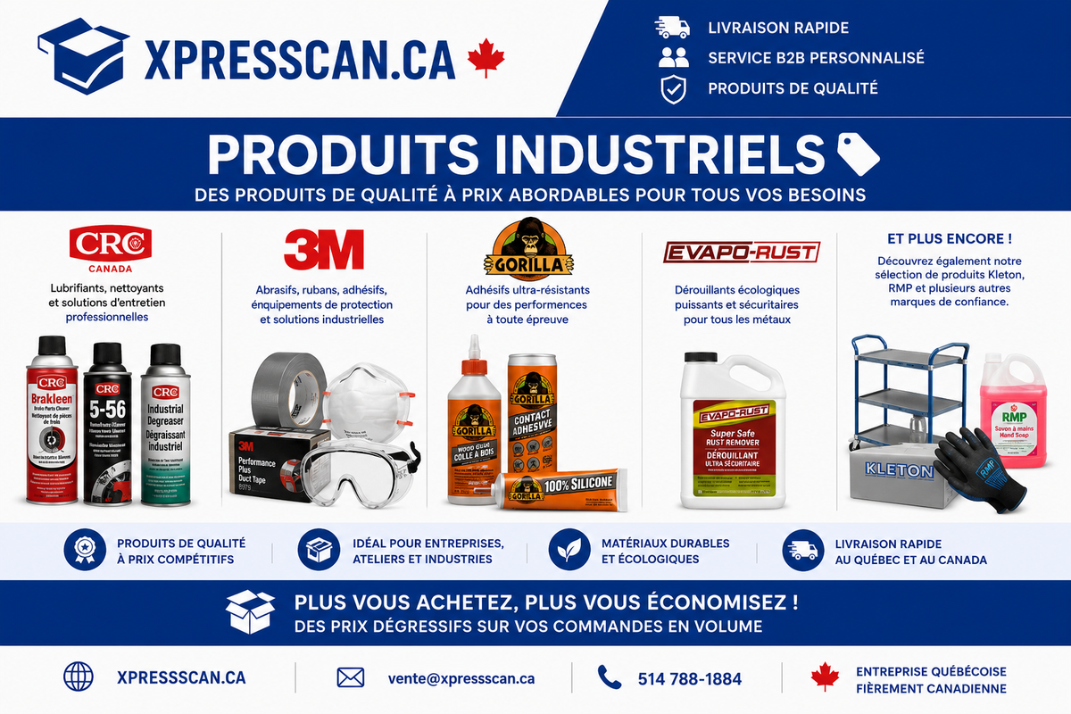 Produits industriels  CRC, 3M, Gorilla, Evapo-Rust, Kleton, RMP