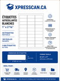 Étiquettes Amazon FBA (FNSKU) 1" x 2 5/8" – 3 000 étiquettes | Xpresscan