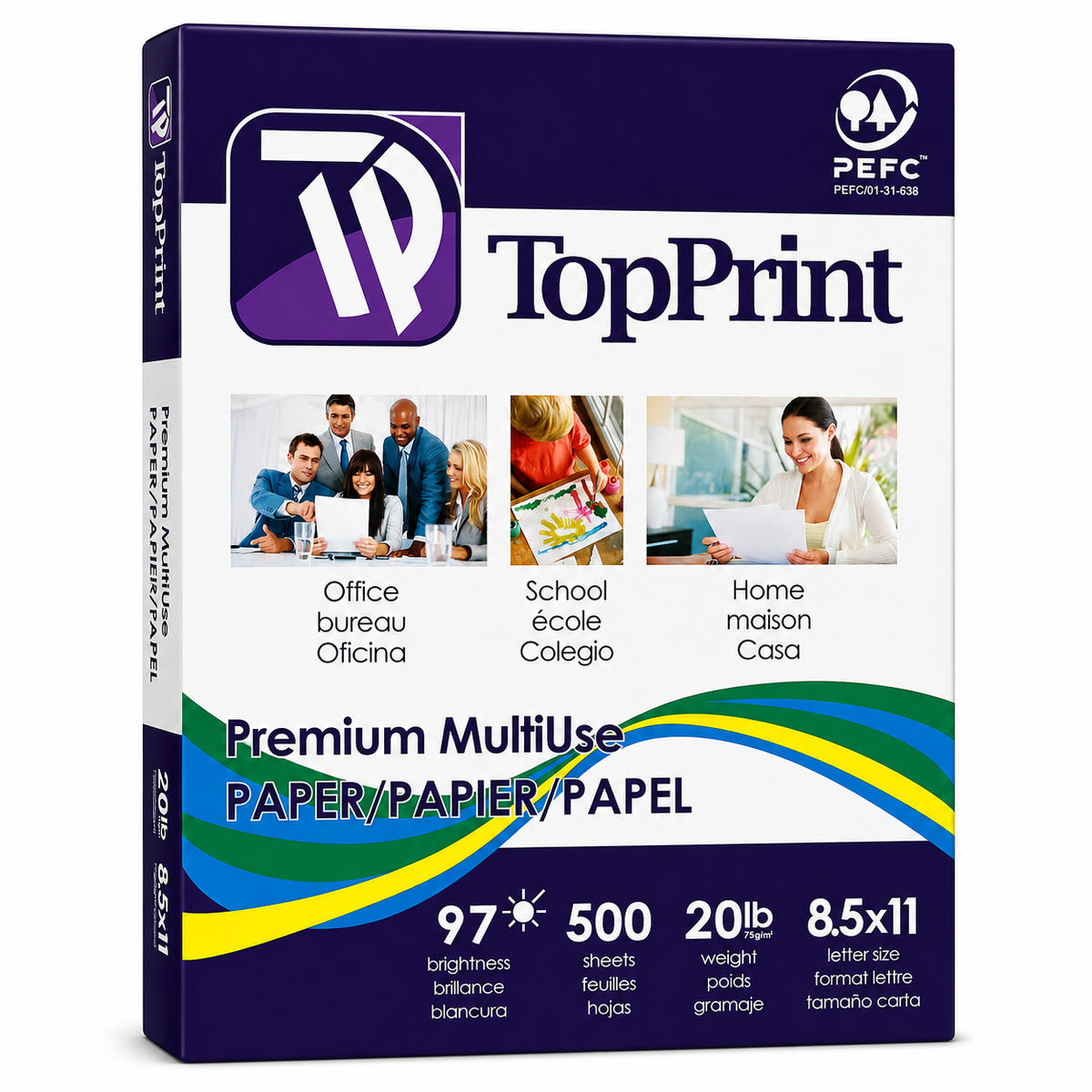 Papier multifonction Premium TopPrint 8,5" x 11" – 500 feuilles