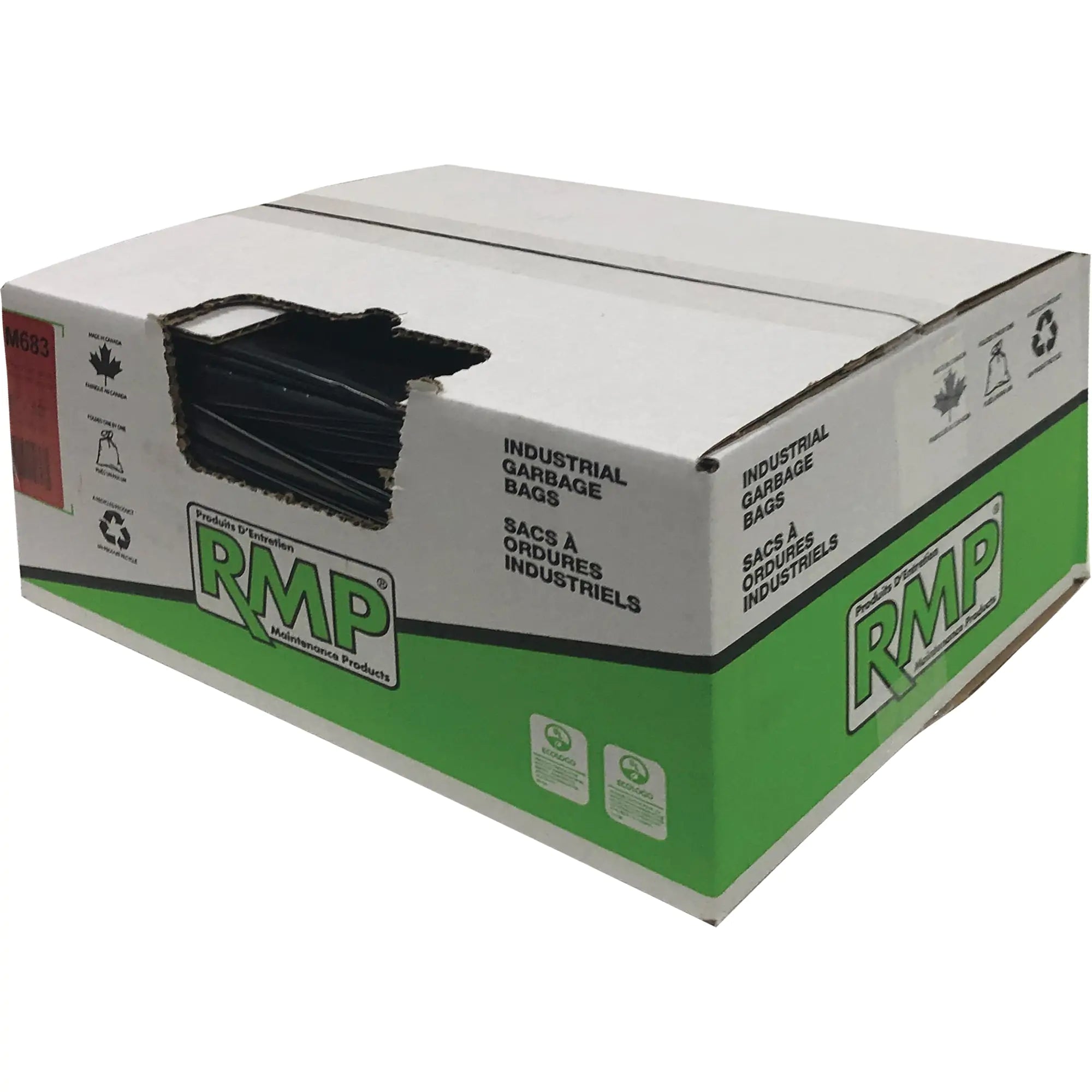 Sacs à déchets industriels RMP – 20" x 22" – 0,64 mil – Noir – 23 L CS 500