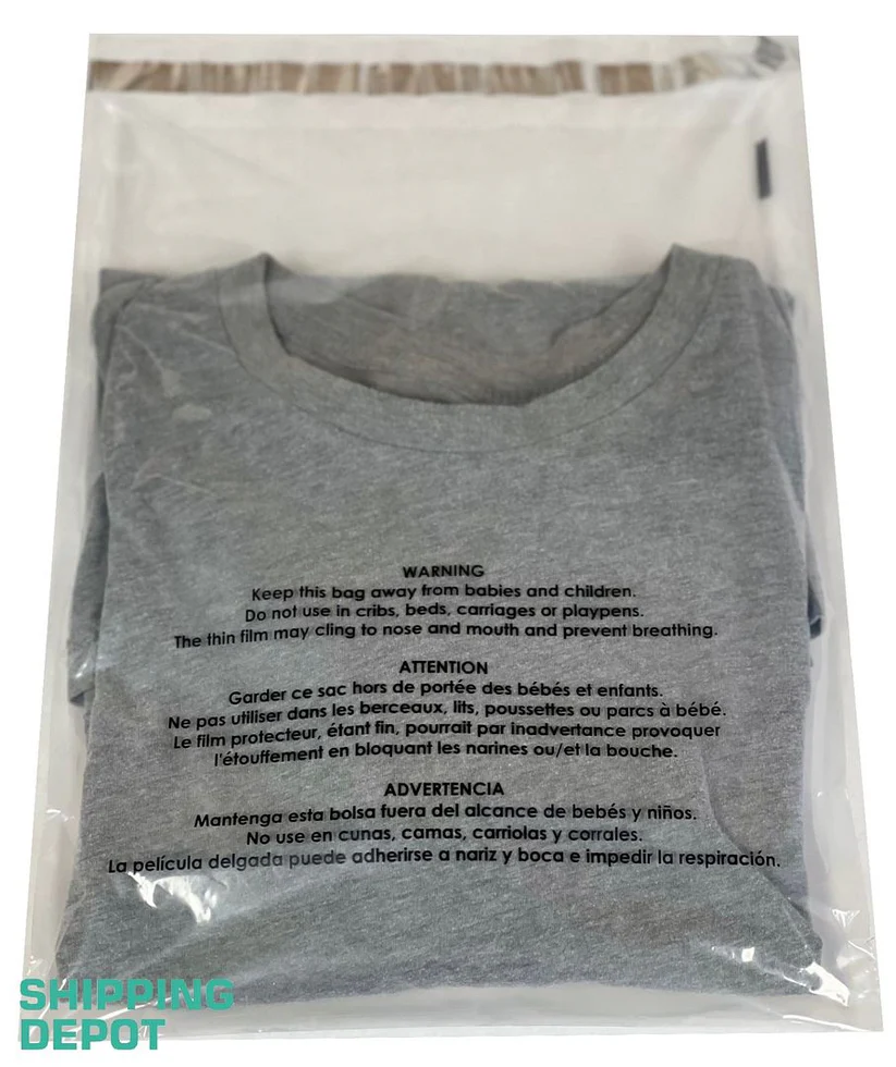SAC TRANSPARENT D’AVERTISSEMENT DE SUFFOCATION 1,5MIL  10''X13'' - PQT 100