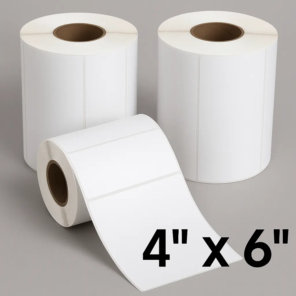 [Multi-250-16] ÉTIQUETTES THERMIQUES 4''X6'' – CAISSE DE16 ROULEAUX DE 250