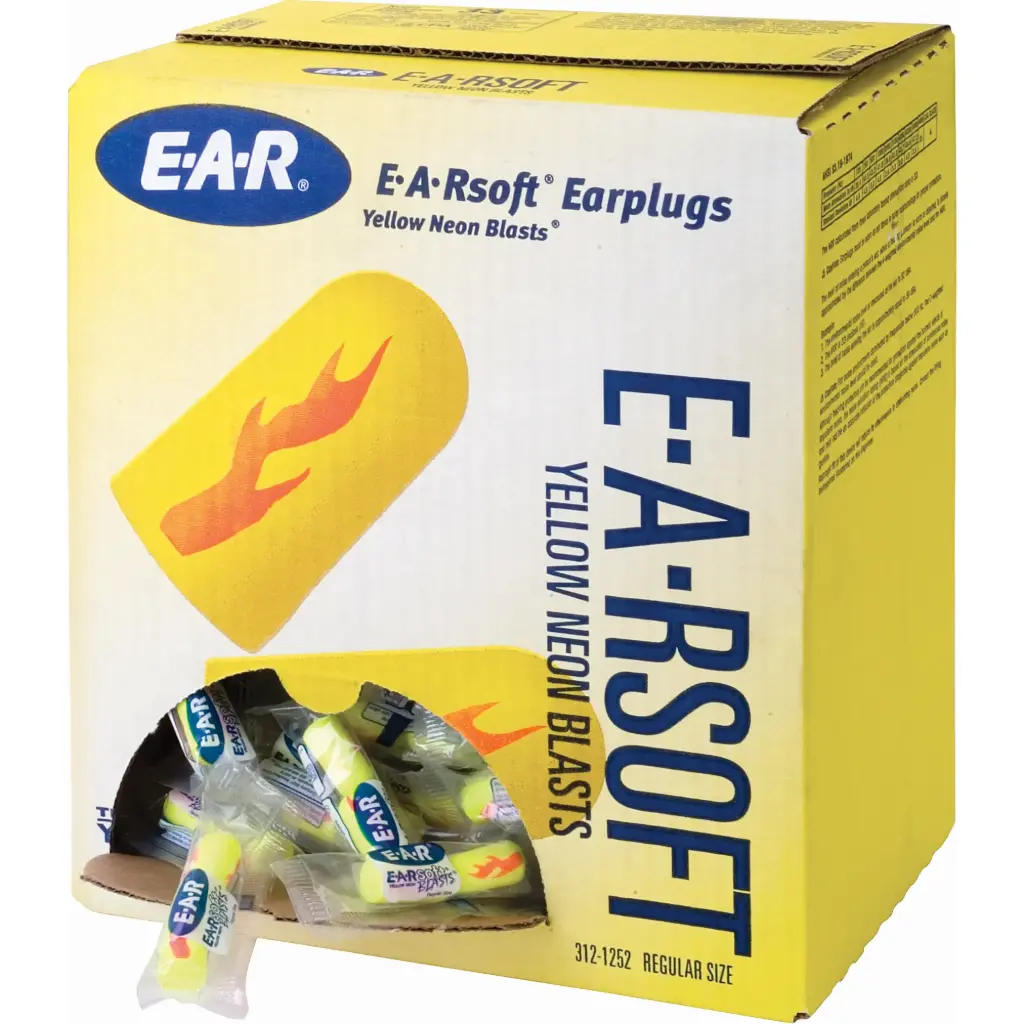 [SJ427] M BOUCHONS D'OREILLES ÉCLAT NÉON JAUNE E-A-RSOFT, VRAC - SAC EN POLY 