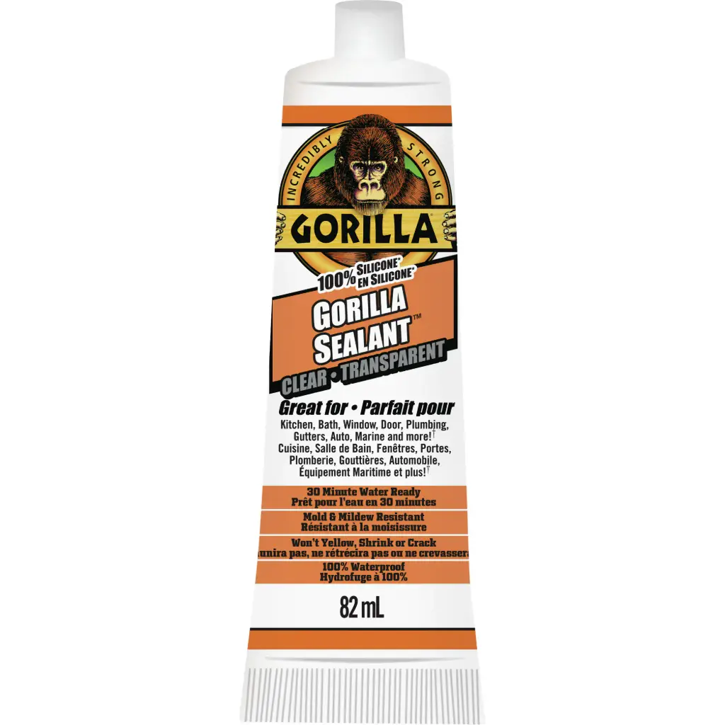[AF415] SCELLANT À LA SILICONE 100 %, 2,8 OZ., TUBE, TRANSPARENT - GORILLA