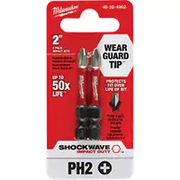 EMBOUT DE TOURNEVIS SHOCKWAVE IMPACT DUTY PHILLIPS #2 PRISE 1/4'' MILWAUKEE UAL035