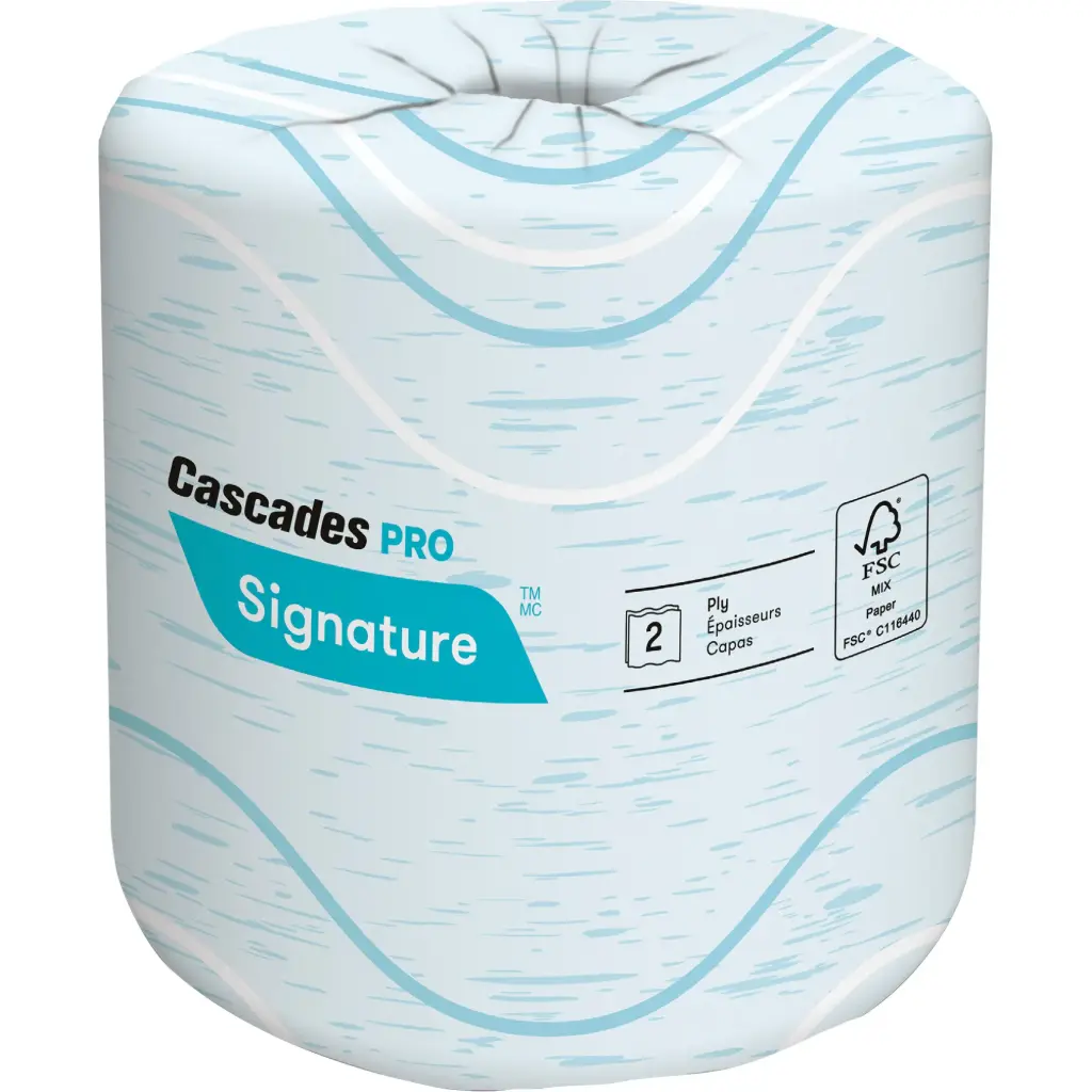 PRO SIGNATUREMC TOILET PAPER, 2 PLY, 400 SHEETS/ROLL, LENGTH 133’, WHITE
