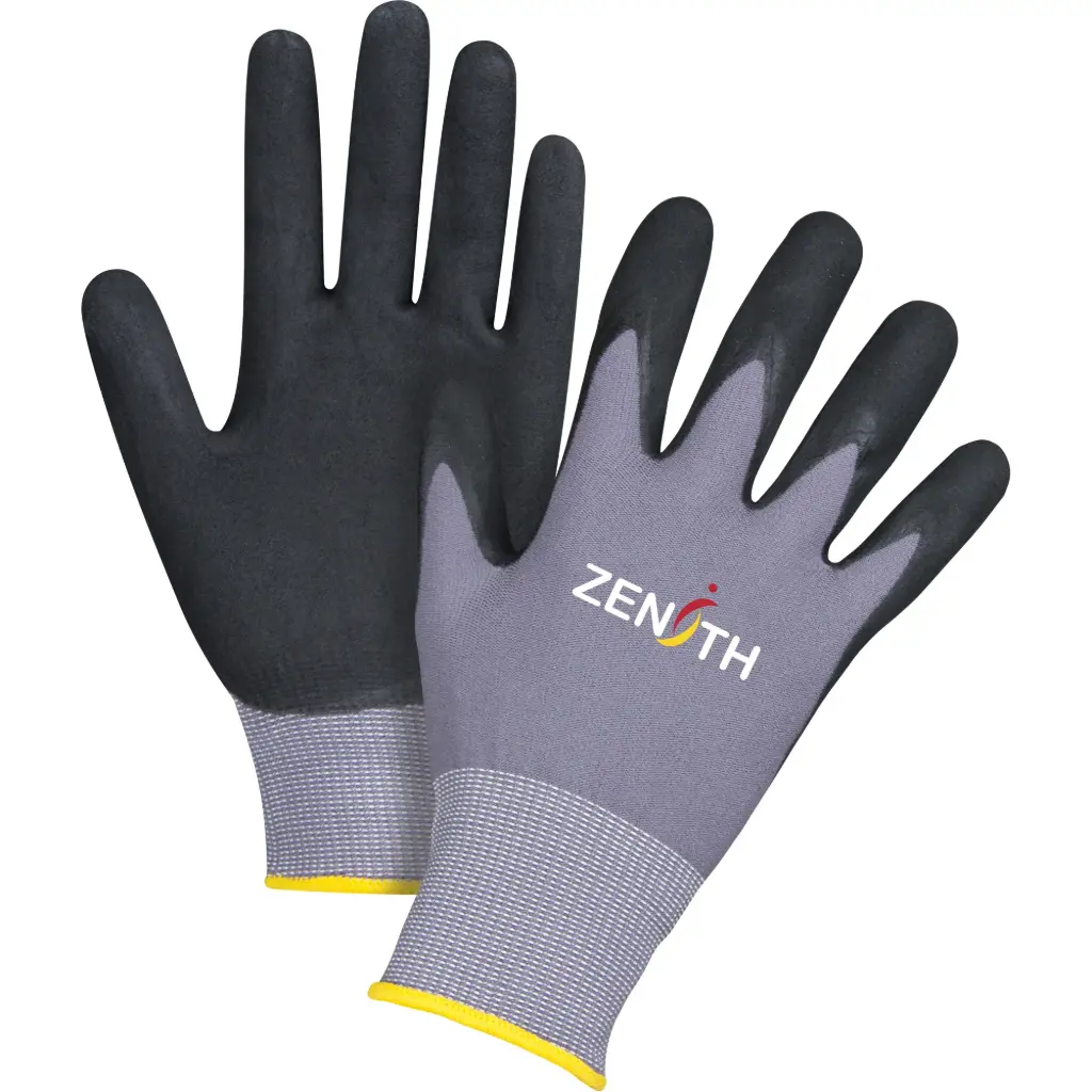 ZX-1 PREMIUM TOUCHSCREEN COMPATIBLE GLOVES, SIZE 9/LARGE, NITRILE/NITRILE FOAM COATING, GAUGE 15, NYLON SHELL