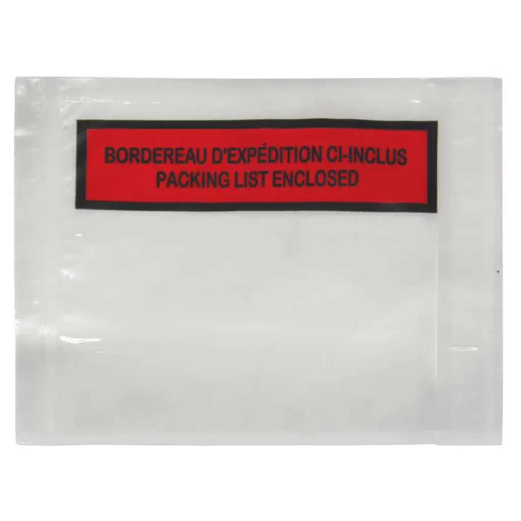 KLETON PACKING LIST ENVELOPE, 4-1/2” L X 5-1/2” W, BACK LOADING STYLE CS - 1000
