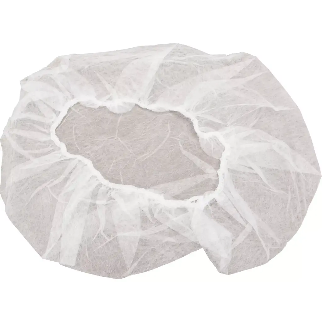 NON-WOVEN BOUFFANT CAPS, POLYPROPYLENE, 21”/LARGE, WHITE, PACK OF 100