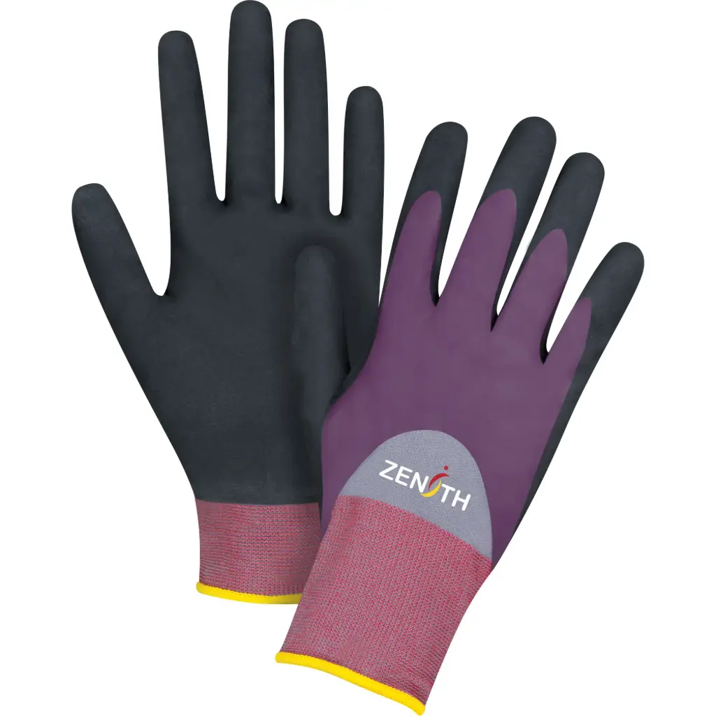 ZX-2 PREMIUM COATED GLOVES, 9/LARGE, NITRILE/FOAM NITRILE COATING, 18 GAUGE, NYLON SHELL