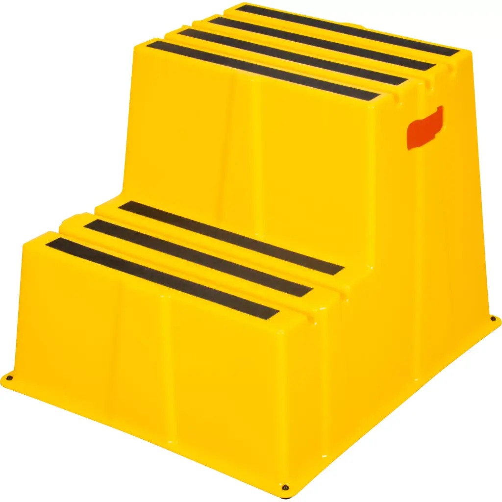 INDUSTRIAL STEP STOOL, 2 STEPS, 26” X 22-7/16” X HEIGHT 19-11/16”