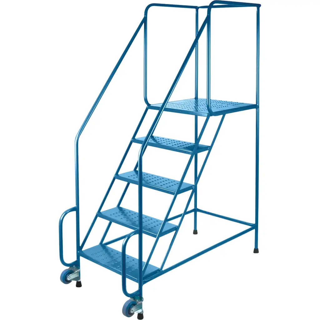TILT-N-ROLL LADDERS, STEEL, 5 STEPS, 22” WIDTH, 24” DEPTH X 47” HEIGHT LANDING STEP