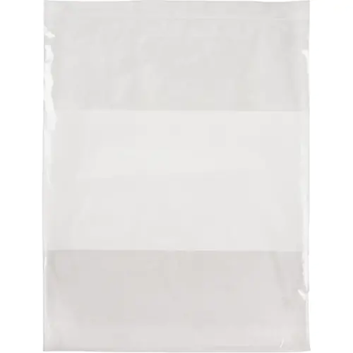 SACS EN POLY AVEC ESPACE INSCRIPTIBLE BLANC, REFERMABLE, 15” X 12”, 2 MILS - PQT 100