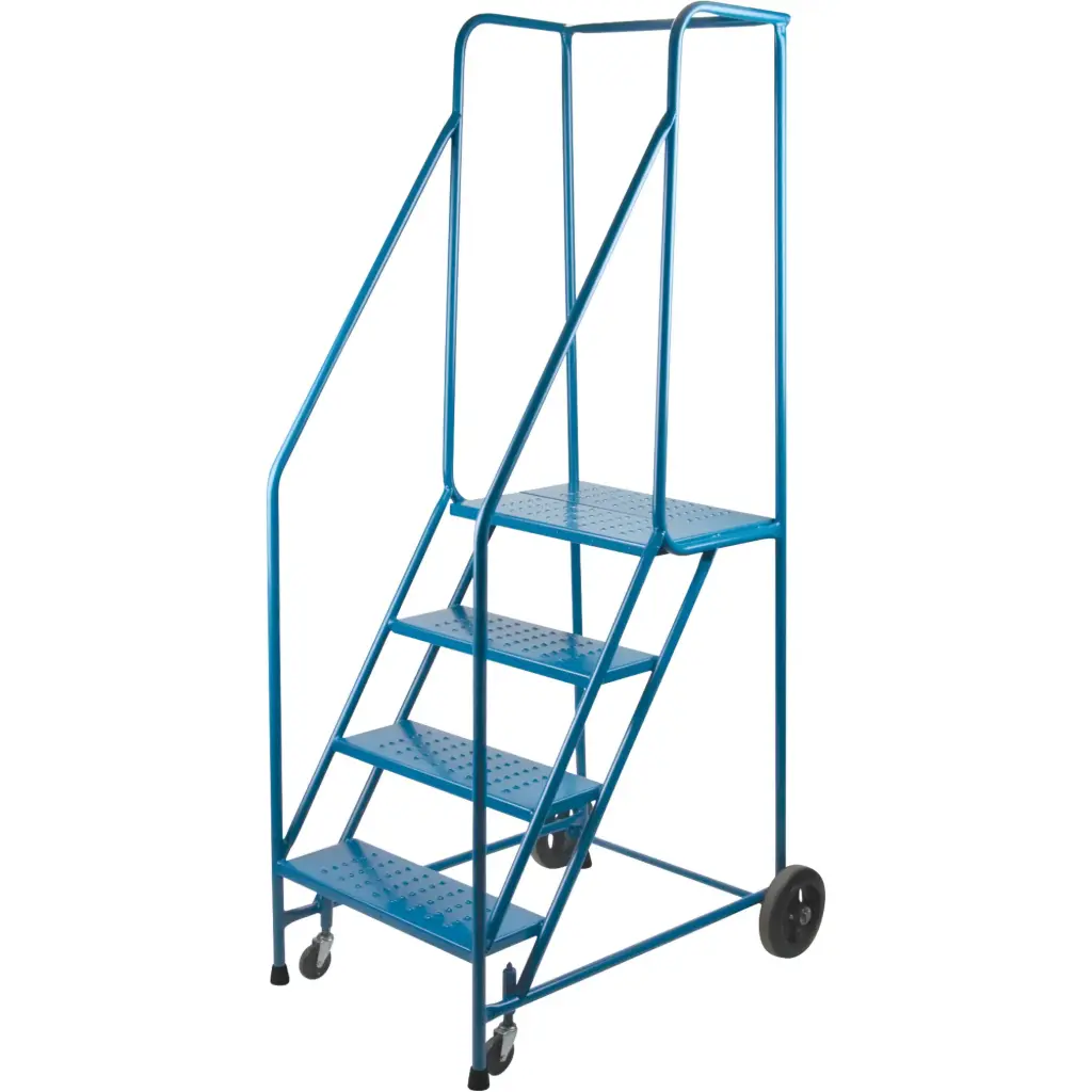 ESCABEAU ROULANT CERTIFIÉ PAR LA CSA, 4 MARCHES, LARGEUR DE LA MARCHE 22", HAUTEUR DE LA PLATEFORME 37", ACIER