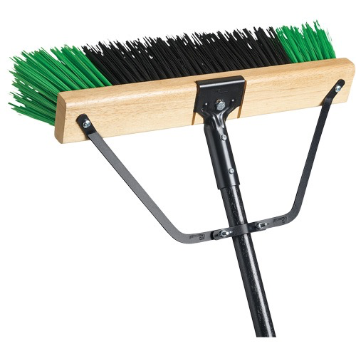 M2 PROFESSIONAL RYNO HEAVY-DUTY PUSH BROOM WITH REINFORCED HANDLE, 18”, STIFF, PVC BRISTLES